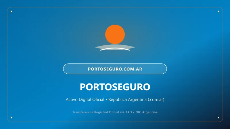 Identidad visual y presentación comercial del nombre de dominio portoseguro.com.ar en venta
